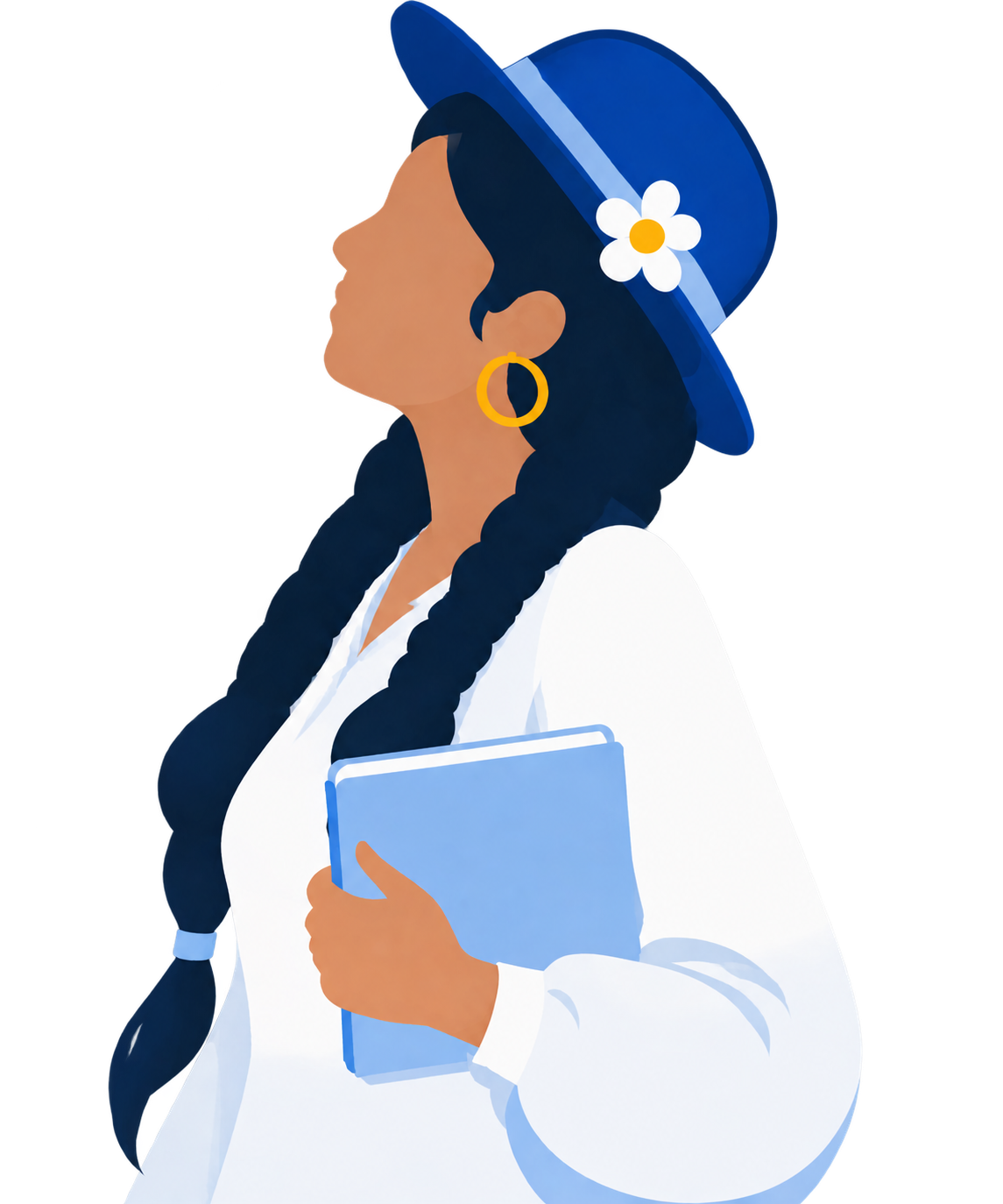 Ilustración de cholita tecnóloga